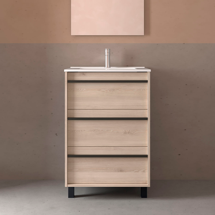 SALGAR ATTILA Mueble de Baño con Lavabo 3 Cajones Color Natural