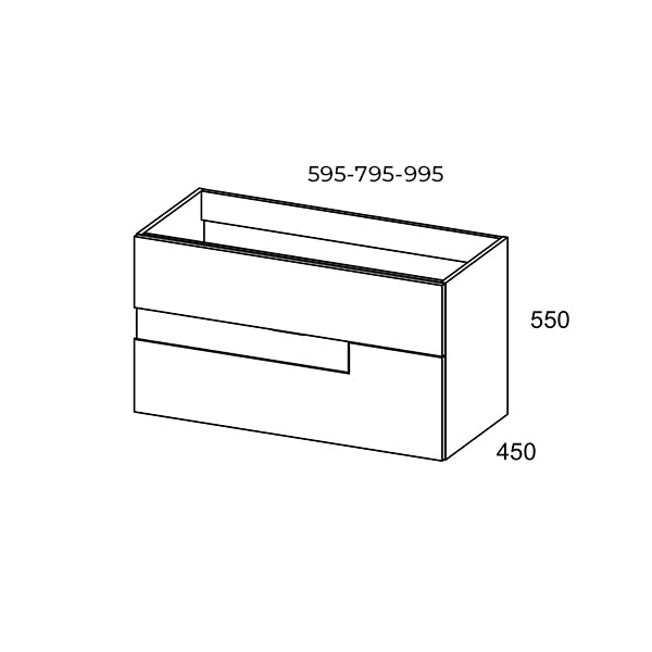 VISOBATH VISION Conjunto Mueble de Baño Completo 2 Cajones Color Valenti Negro
