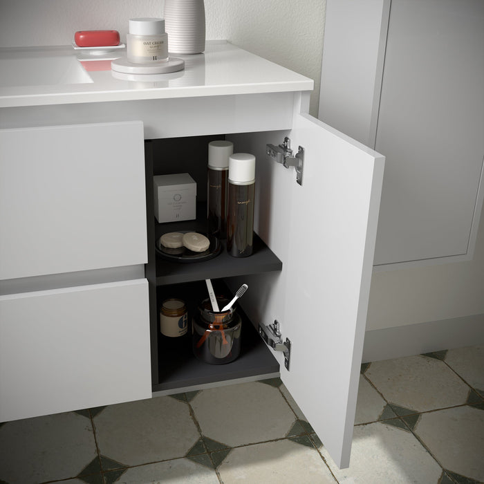 SALGAR NOJA 910 Mueble de Baño con Lavabo 2 Cajones 1 Puerta Derecha Color Blanco Brillo