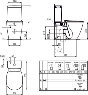 IDEAL STANDARD E797001 CONNECT SPACE Cisterna Completa Alimentación Inferior
