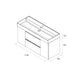 SALGAR 116054 BEQUIA PLUS METAL Mueble de Baño 1 poza Porcelana 120cm Nogal