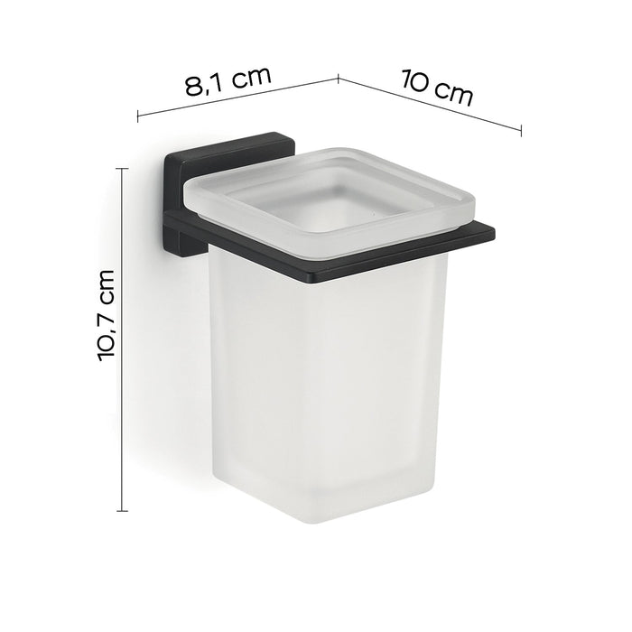 GEDY 44101400200 ATENA Portacepillos Negro Mate