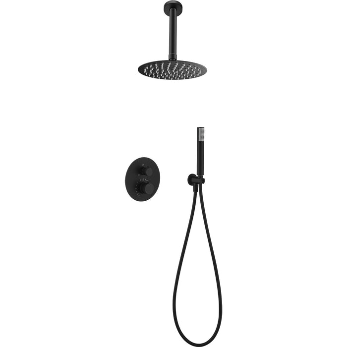IMEX GTQ038/NG TOP Conjunto de Ducha Empotrado Termostático Negro Mate
