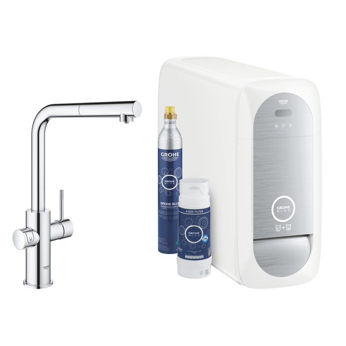 GROHE 31 539 000  BLUE Home Starter Kit con Caño Extraíble en L cromo