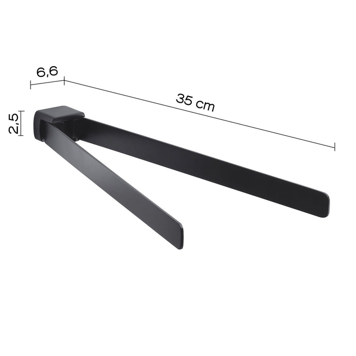 GEDY PI231400100 PIRENEI Toallero Doble Negro Mate