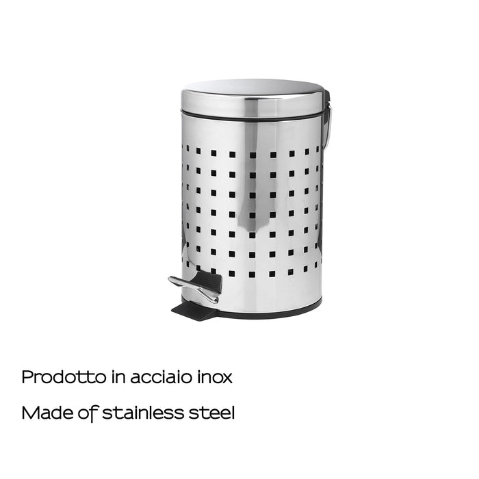 GEDY 30091300300 GRID Papelera 3L Cromo