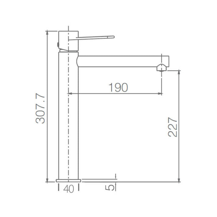 IMEX BDYS045-3NG MILOS STICK Grifo de Lavabo Alto Negro Mate