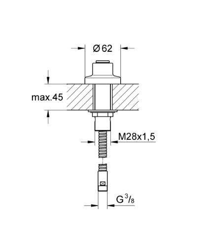 GROHE 27 151 000 Soporte para Ducha en Bañera Cromo