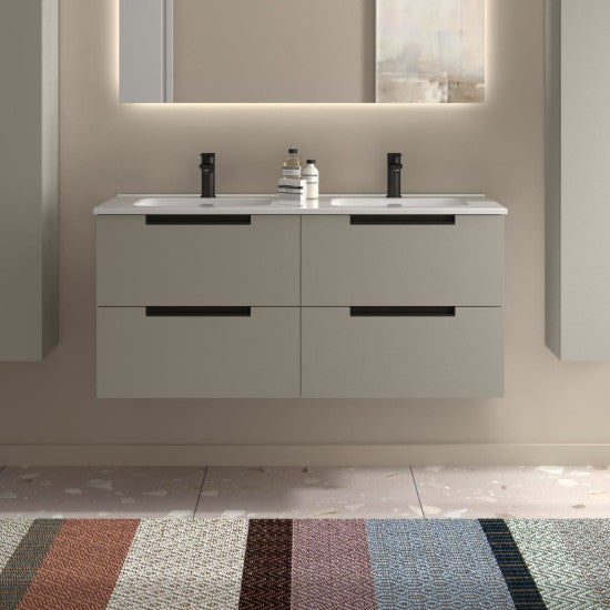 SALGAR 121981 LENI Mueble+Lavabo IBON 2 Senos 120cm Gris mate