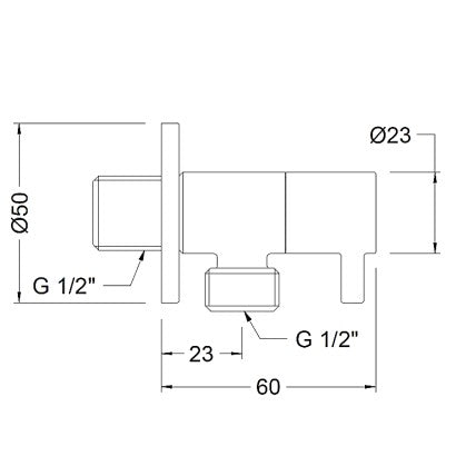 GENEBRE 3110 04 41 Válvula De Escuadra Redonda 1/2"x1/2" Negro