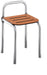 BELTRAN 2702 ASIDEROS Banqueta C/ Respaldo Tubo Inox Asiento Cerezo
