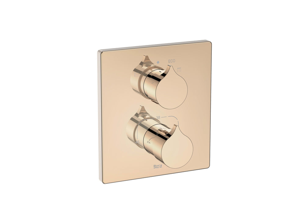 ROCA A5A0C3ARG0 INSIGNIA Grifo Termostático Empotrable para Baño-Ducha con Desviador-Regulador de Caudal Oro Rosa