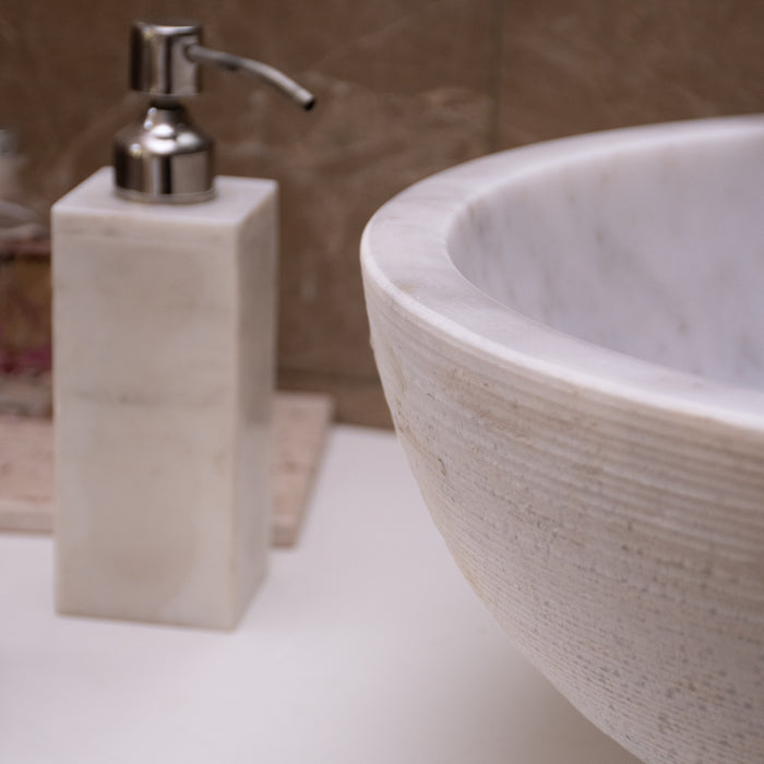 FORZINI FZ-WH/ZW-MB-112 PLUTO Lavabo redondo de marmol  Blanco