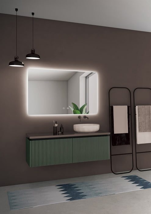LEDIMEX ITAL007/10070 ITALIA Espejo LED Cuadrado Retroiluminado Cromo 100x70 cm
