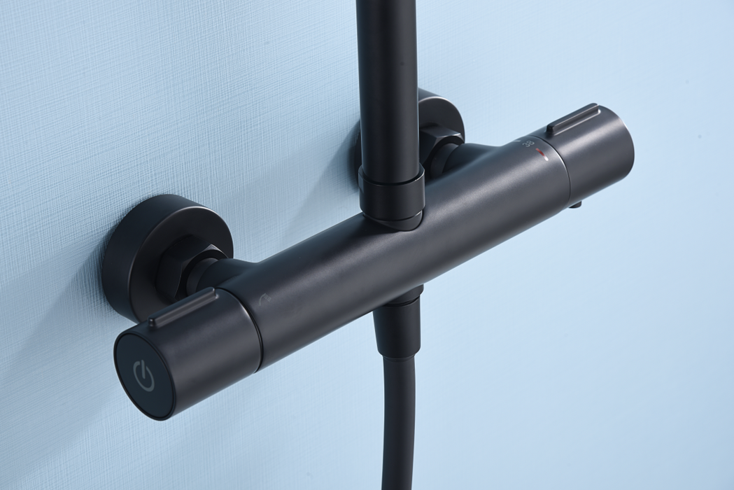 IMEX BTK017-ECO/NG ECO-KENT Conjunto Ducha Termostático Eco Negro Mate