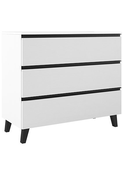 VISOBATH GRANADA Conjunto Mueble de Baño Completo 3 Cajones Color Blanco Ada Mate Tirador Negro