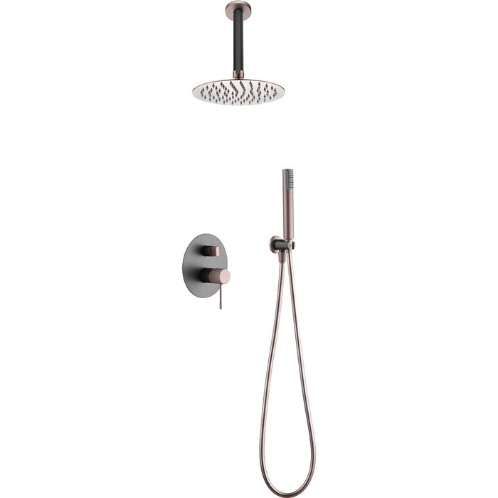 IMEX GPQ038/GC TOP Conjunto de Ducha Empotrado Monomando Gris Champagne