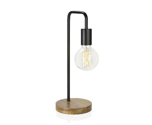 ANDREA HOUSE IL17043 Lampara Curv.Negra Met/Mad Ø15X41Cm