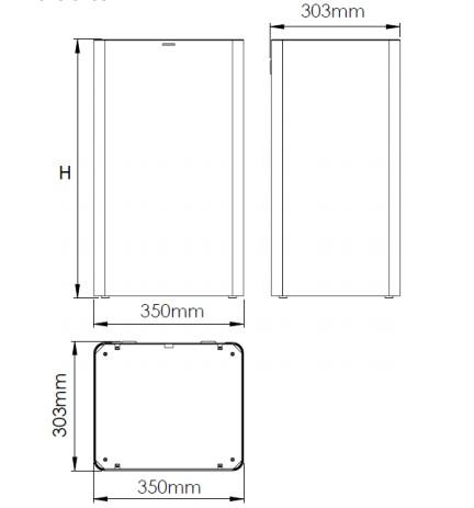 MEDICLINICS PP1080 Papelera abierta Blanco