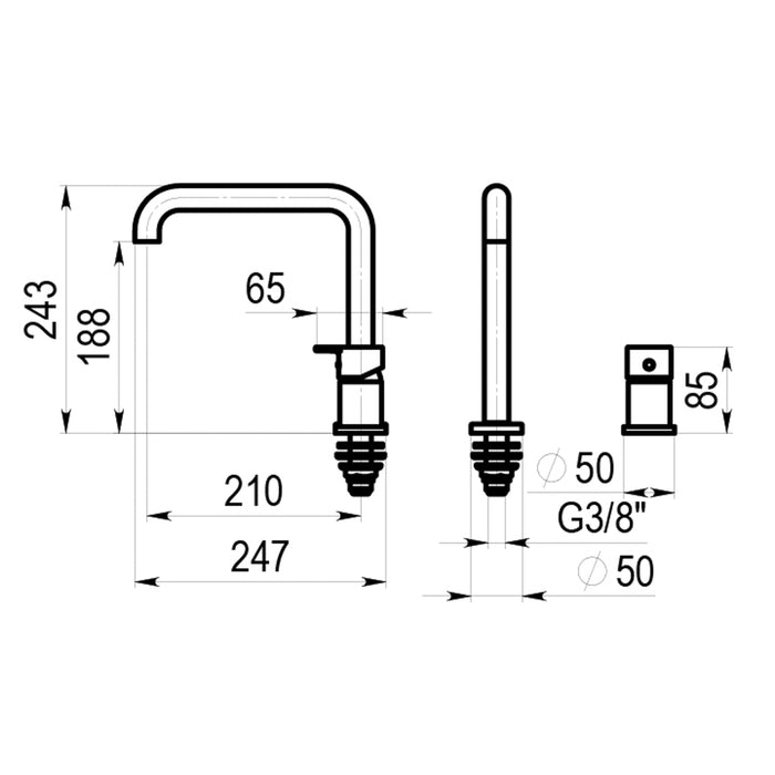 PRESTO 4655300 Aroha batería lavabo Cromo