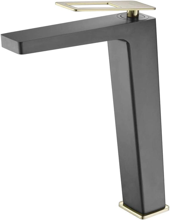 IMEX BDC032-3NGOLD SUECIA Grifo de Lavabo Alto Negro Oro Brillo