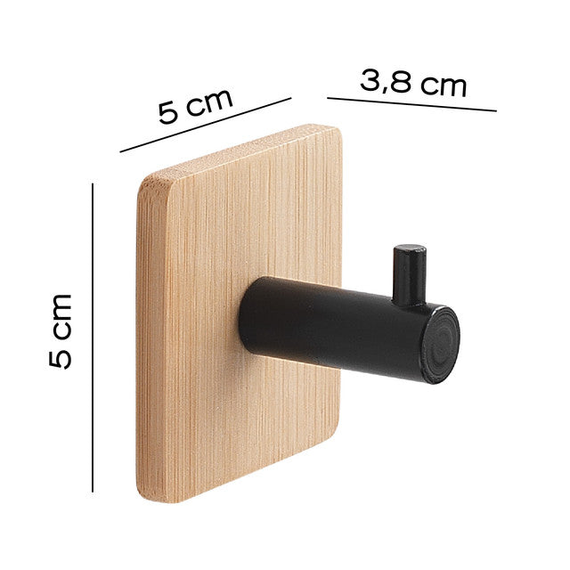 GEDY 12264100100 JUNCOS Percha Natural-Negro Mate