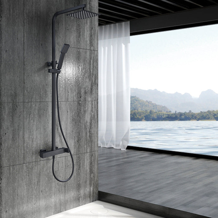 IMEX BDF016/NG FIYI Grifo Monomando Conjunto de Ducha Telescópico Negro Mate