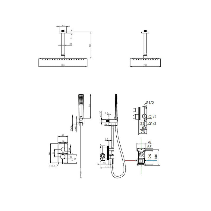 IMEX GPA068 TOSCANA-AREZZO Monomando Conjunto Empotrado Cromo