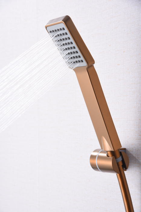 IMEX BDP048-5ORC PISA Kit Ducha Monomando Oro Rosa Cepillado