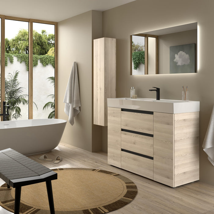SALGAR BEQUIA PLUS METAL Mueble 3C Lavabo Veneto 120 cm Natural
