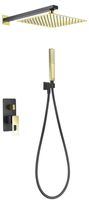 IMEX BDC032-6NGOLD SUECIA Conjunto de Ducha Empotrado Monomando Negro Oro Brillo