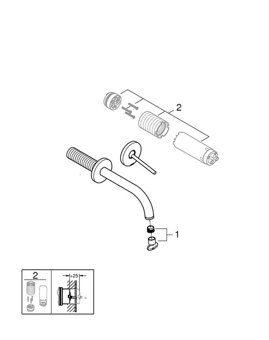 GROHE 25 242 003 EUROSMART Monomando de ducha 1/2" cromo