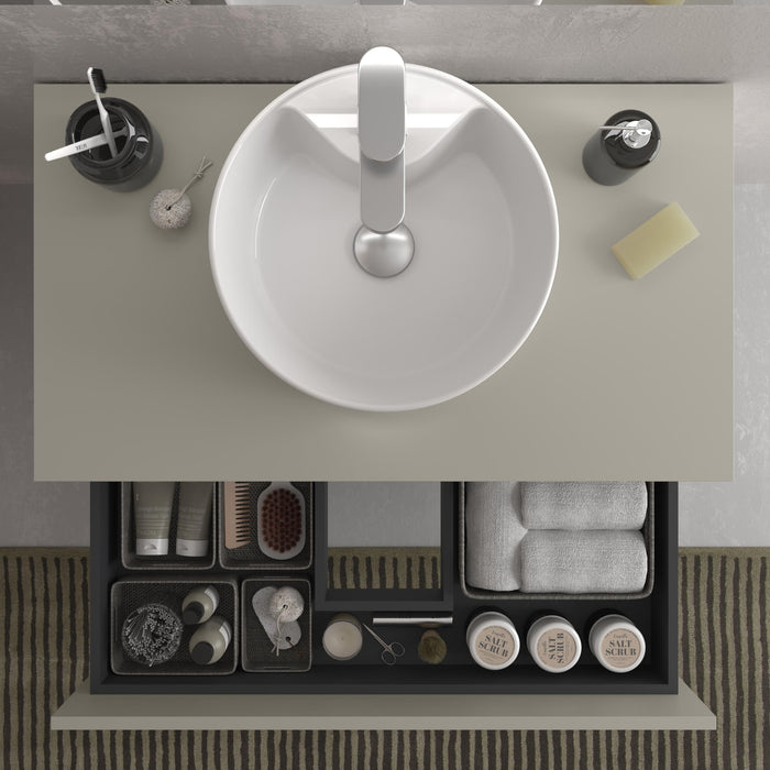SALGAR 122361 BEQUIA Mueble de Baño 2 pozas Porcelana 120cm Gris mate