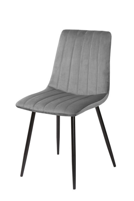 FURNITURE STYLE FS7066PIEDVEL IRIA Pack 4 Sillas de Comedor Terciopelo Color Gris
