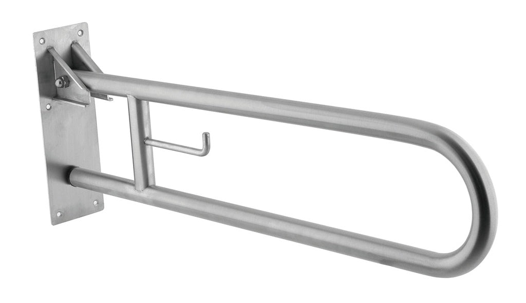 MEDICLINICS BG0850CS Barra Abatible con Portarrollos Acero Inox Satinado