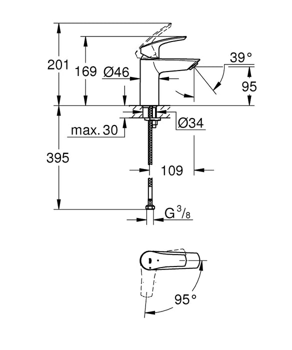 GROHE 32 154 003 Grifo Monomando Lavabo S Cromo