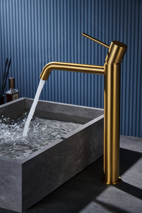 IMEX BDM039-3OC MONZA Grifo Monomando Lavabo Alto Oro Cepillado