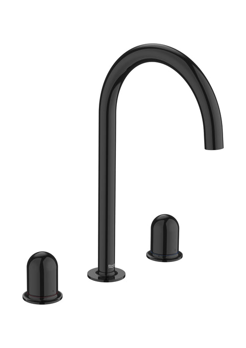 ROCA A5A3V3FCN0 NU Grifo Bimando Lavabo con Manetas de Repisa Maneta Dome Negro Titanio