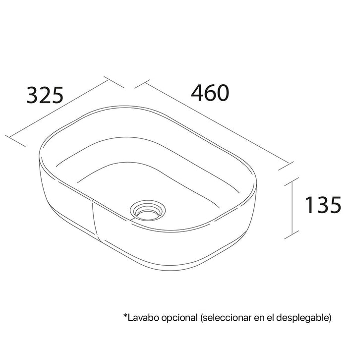 SALGAR UNIIQ Mueble de Baño con Tapa Encimera Solid Surface 2 Cajones Color Blanco Mate