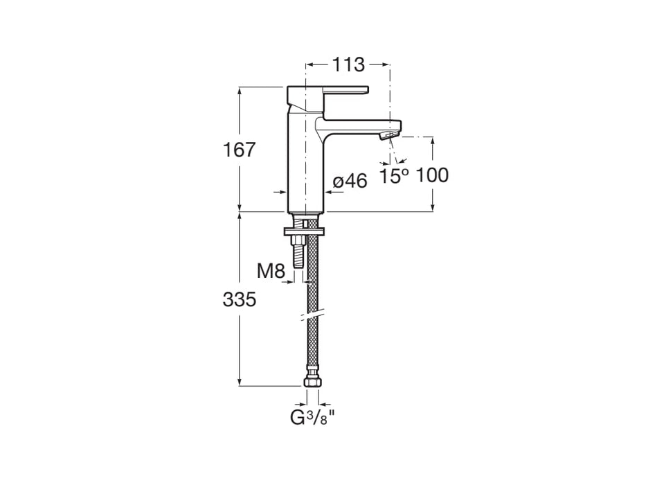 ROCA A5A3A96NM0 NAIA Grifo Monomando Lavabo con Cold Start Negro Titanio Cepillado