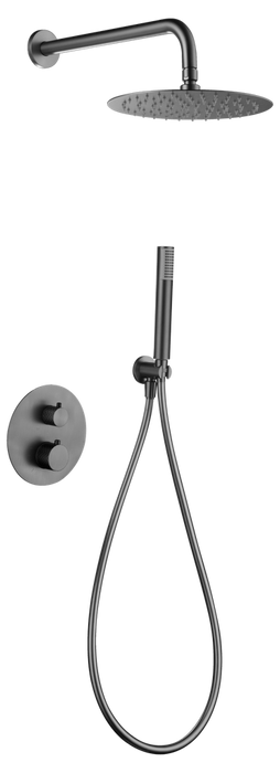 IMEX GTG053/BGM GÉNOVA Conjunto Ducha Termostático Empotrado Black Gun Metal