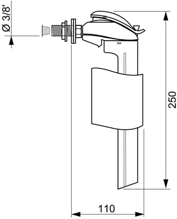 WIRQUIN F90LB Flotador Cisterna Alimentación Lateral