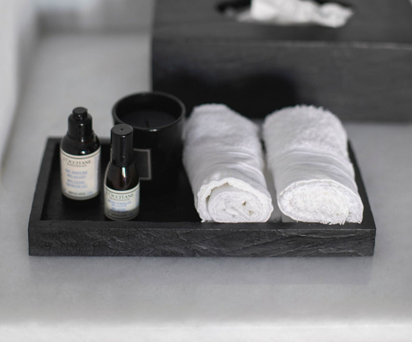 ANDREA HOUSE BA70116 Bandeja De Baño De Pizarra Moderna Negra