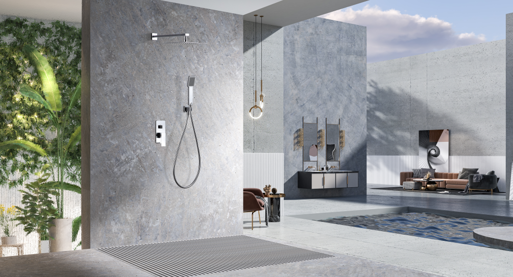 IMEX GPC061 CATANIA Conjunto Ducha Monomando Empotrado Cromo