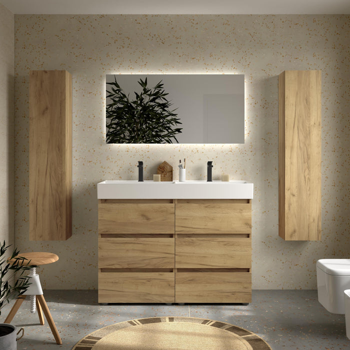 SALGAR BEQUIA Mueble 3C Lavabo Veneto 120 cm Roble