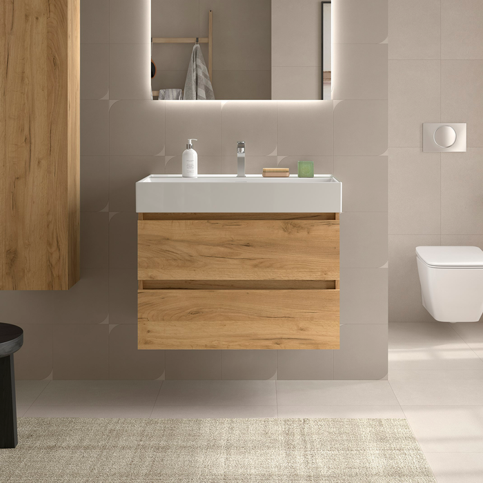 SALGAR BEQUIA Mueble de Baño con Lavabo Veneto Color Roble África