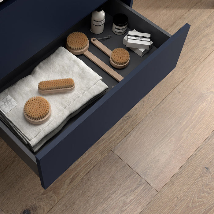 SALGAR NOJA 910 Mueble de Baño con Tapa Encimera 2 Cajones 1 Puerta Derecha Color Azul Mate