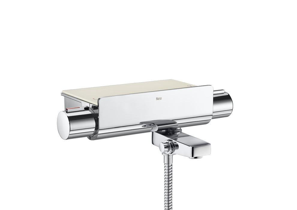 ROCA A5A1288C00 T-2000 Grifo Termostático Exterior para Baño-Ducha con Repisa Cromo