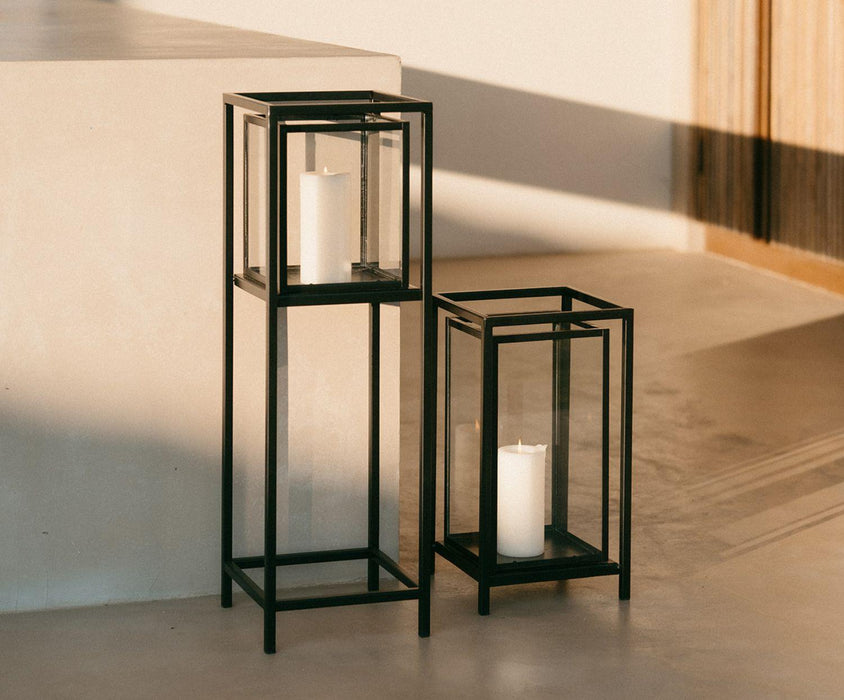 ANDREA HOUSE AX71538 Portavelas Metal Negro 23x23x41 CM