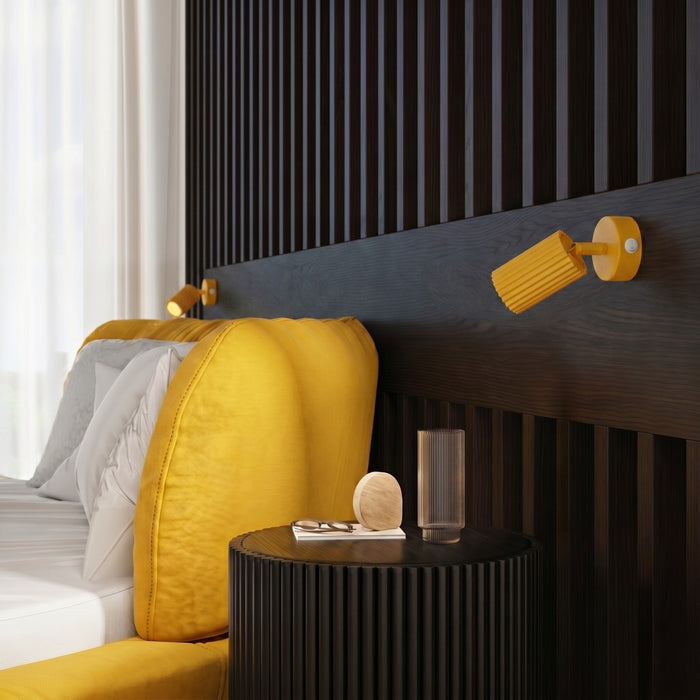 SOLLUX SL.2356 Aplique de pared KARBON amarillo con interruptor